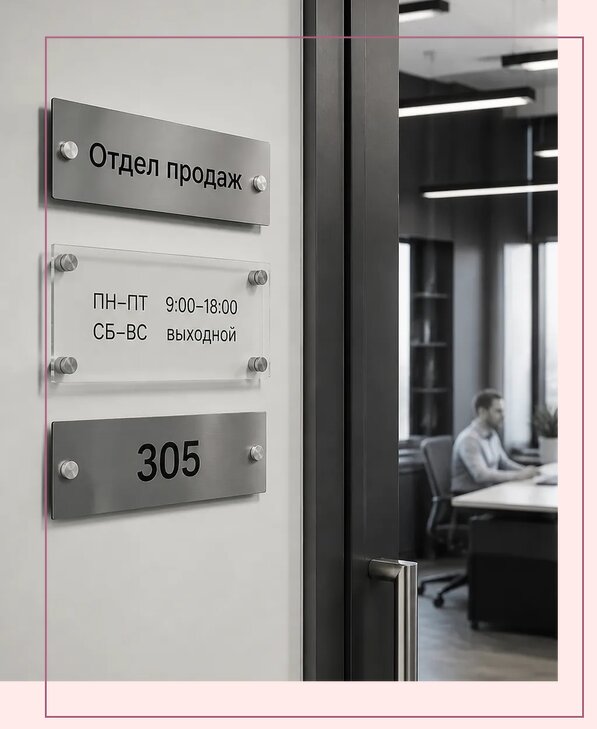 Офисные таблички на дверь в Октябрьском по цене от 5075 р. | Аванза-Ктб
